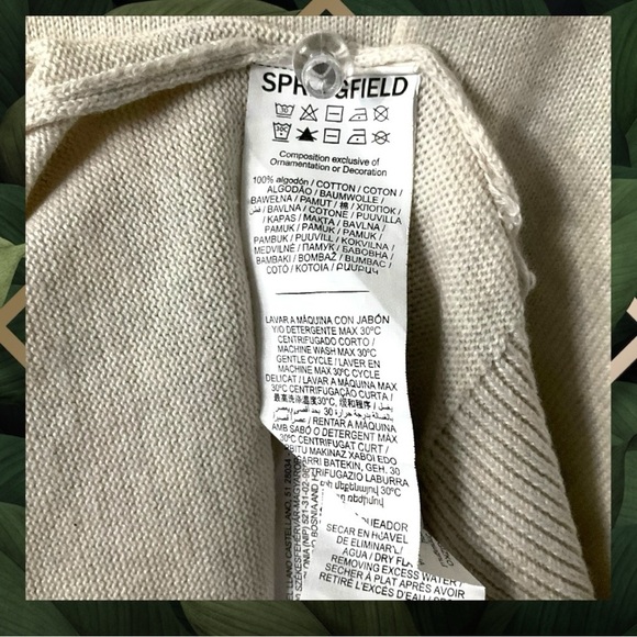 Springfield Cotton Stone Men Crewneck Long Sleeve Knit Sweater Office Fall S 3XL - Picture 7 of 8